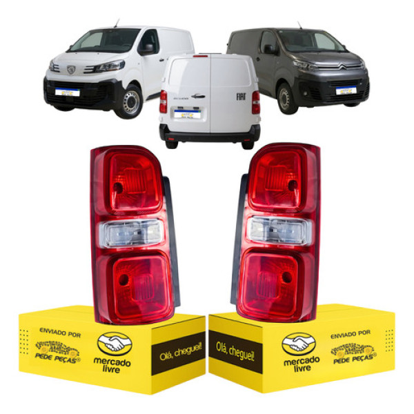 Par Lanterna Expert Jumpy Scudo 2017 2018 2019 2020 A 2025 Ambos Lados Vermelho