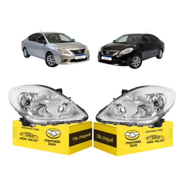 Par Farol Nissan Versa 2011 2012 2013 2014 S Sl S Novo Ambos Lados