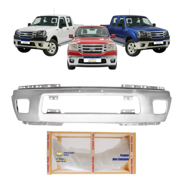 Parachoque Dianteiro Ford Ranger 2010 2011 2012 Cromado Novo Cromado