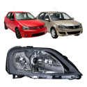 Farol Renault Logan 2007 2008 2009 2010 A 2013 Macara Cinza