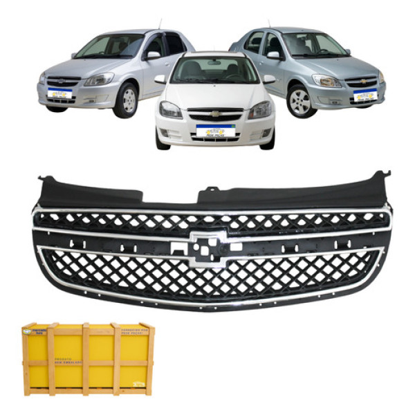 Grade Gm Celta Prisma 2012 2013 2014 2015 2016 C/friso Preto Cromado