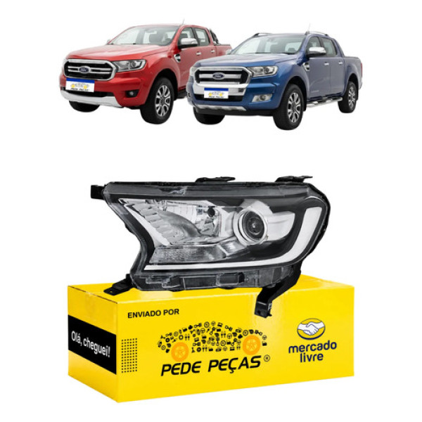 Farol Ford Ranger 2017 2018 2019 2020 2021 C/avaria Le Esquerdo/motorista