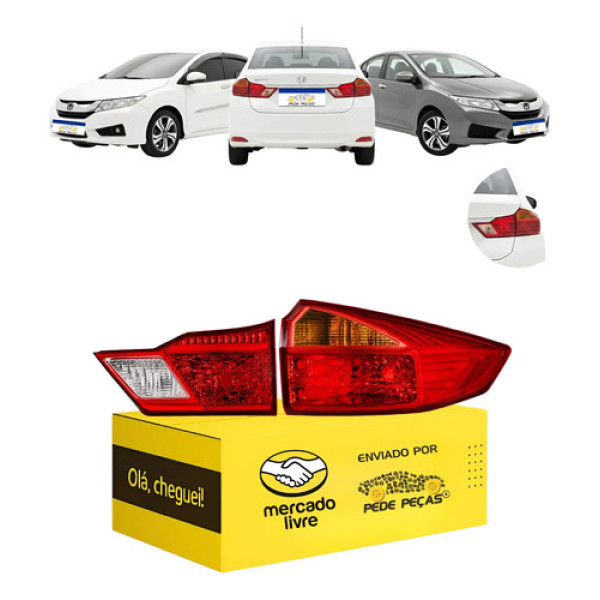 Par Sinaleira Traseira Canto Tampa Honda City 2015 A 2017 Ld Direito/passageiro