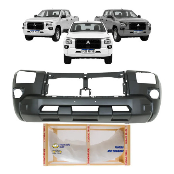 Parachoque Dianteiro Mitsubishi Triton Gl Gls 2026 2027 Preto Liso Para Pintura