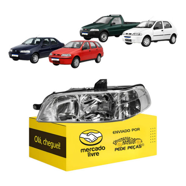 Farol Palio Strada Weekend Siena 2001 02 A 2007 Cromado Le Esquerdo/motorista