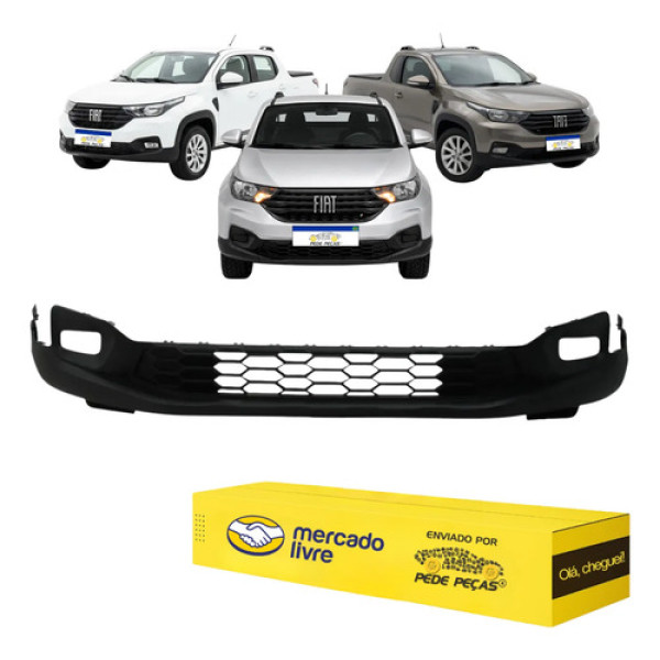 Spoiler Inferior Dianteiro Fiat Strada 2022 23 24 25 2026 Preto