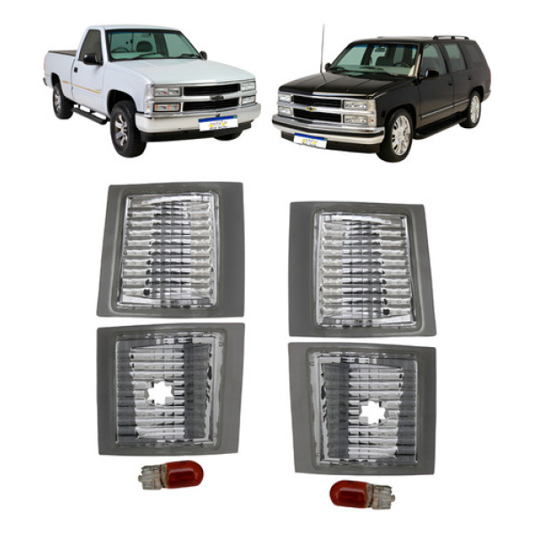 Kit Pisca Lanterna Silverado 1997 A 2001 Cristal C/lampada