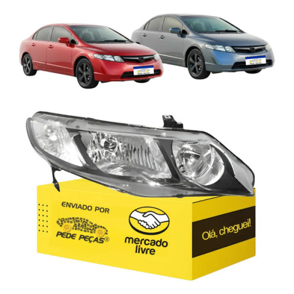 Farol Direito Honda New Civic 2007 2008 2009 2010 2011 Direito/passageiro