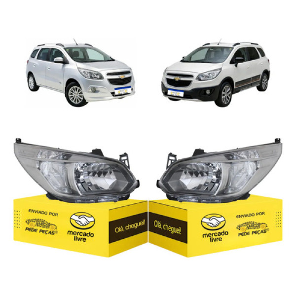 Par Farol Gm Spin 2012 2013 2014 15 A 2018 Cromomix C/avaria Ambos Lados