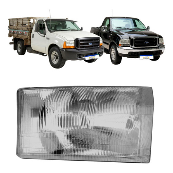 Farol Direiro Ford F250 F350 1998 A 2006 Cromado Sem Pisca