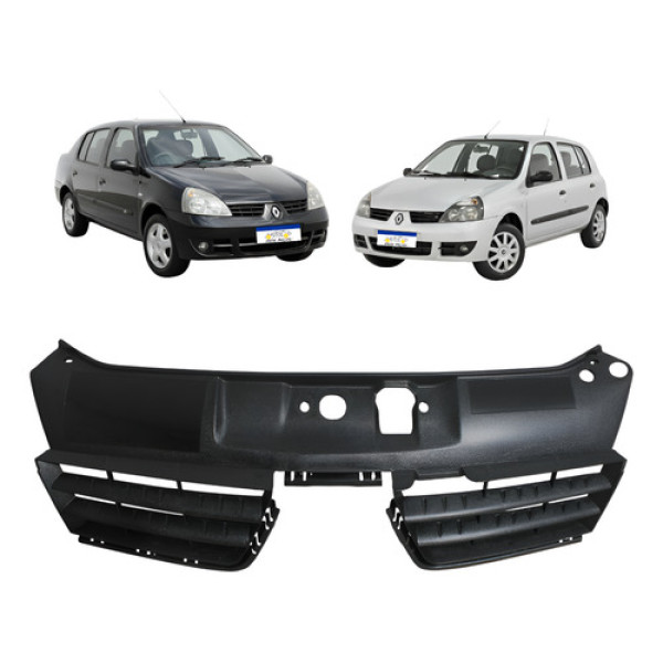 Grade Central Clio 2007 2008 2009 2010 2011 Hatch Sedan - Preto - Fosco