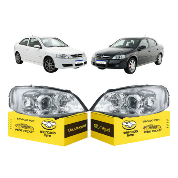 Par Farol Gm Astra Cromado 04 2006 2007 2008 2009 2010 2011 Esquerdo