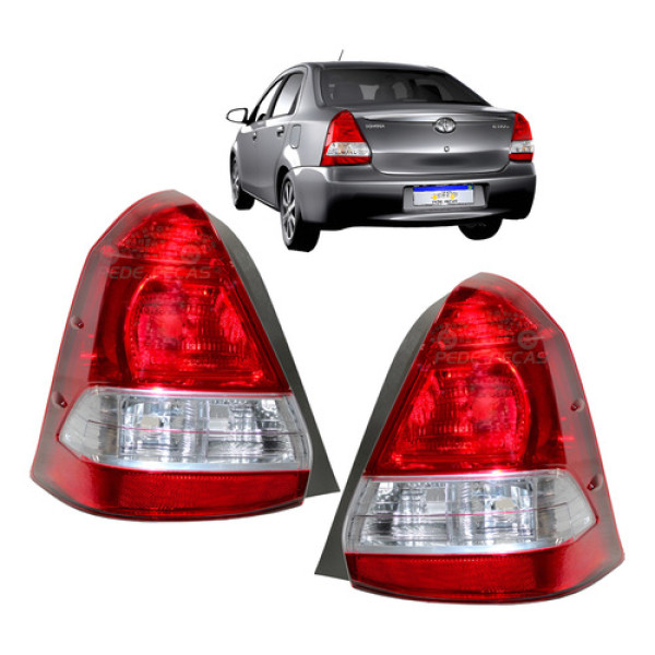 Par Lanterna Toyota Etios Sedan 2013 2014 2015 2016 2017 18 Direito Vermelho