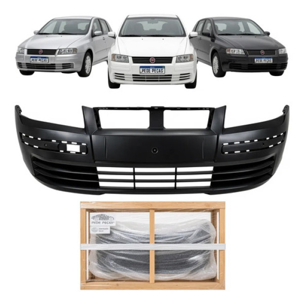 Parachoque Dianteiro Fiat Stilo 2003 2004 2005 2006 2007 Preto Liso Para Pintura