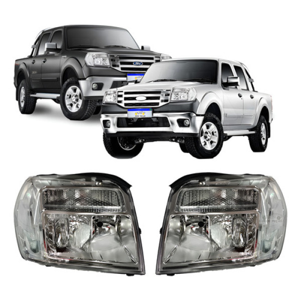 Farol Ford Ranger 2009 2010 2011 2012 Cromado Novo