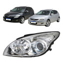 Farol Hyundai I30 2008 A 2013 Cromado Foco Duplo Manual  - Esquerdo/motorista