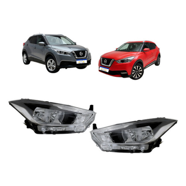 Farol Nissan Kicks 2017 2018 2019 2020 A 2021 Par Com Led 