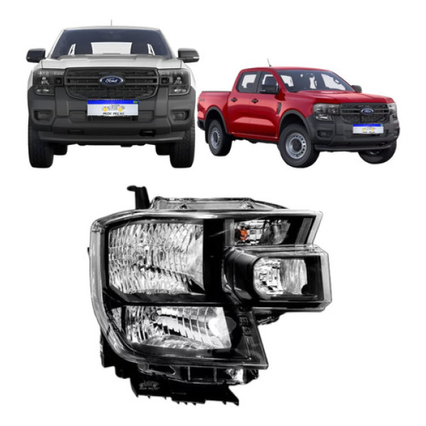 Farol Ford Ranger Xl 2023 2024 2025 2026 S/led Lado Direito
