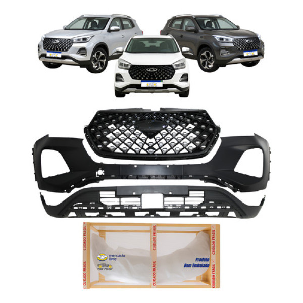 Parachoque Spoiler Grade Tiggo 5x 2023 2024 2025 2026 Preto