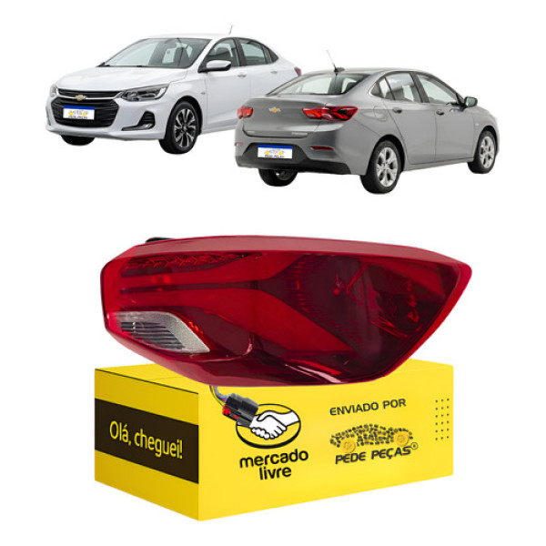 Lanterna Onix Plus 2020 2021 2022 2023 2024 2025 C/led L.d Direito/passageiro Vermelho