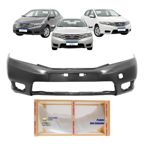 Parachoque Dianteiro Honda City 2013 2014 Dx Ex Lx Sport Preto Liso Para Pintura