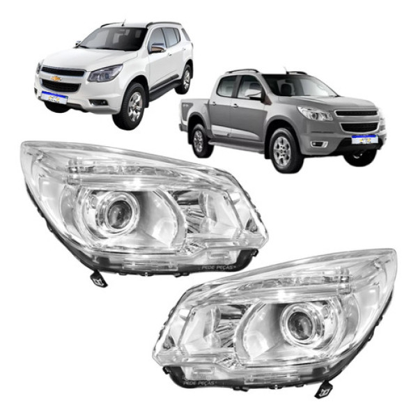 Par Farol S10 Trailblazer Ltz 2012 2013 A 2016 Com Projetor