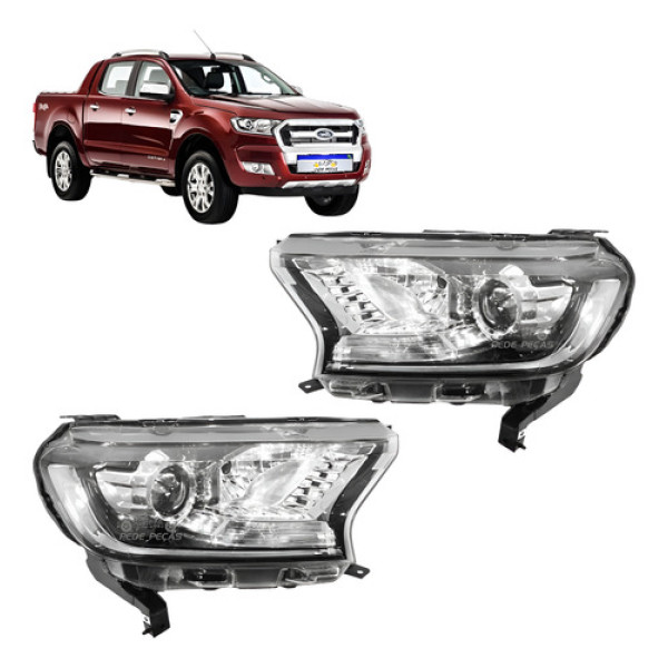 Farol Ford Ranger Xlt 2017 2018 2019 2020 2021 2022 23 Novo