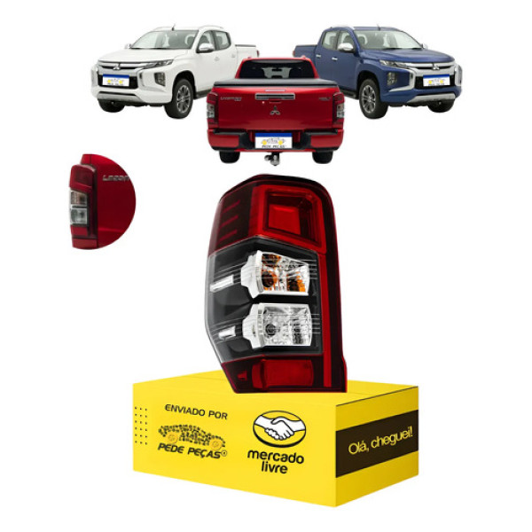 Lanterna L200 Triton 2021 22 23 24 2025 C/led C/reator L.e Esquerdo/motorista Fumê