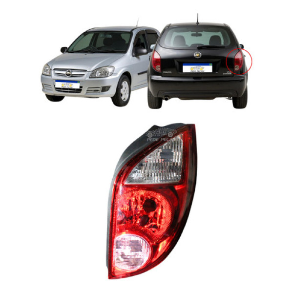 Lanterna Direita Chevrolet Celta 2007 2008 A 2016 Ré/rosa