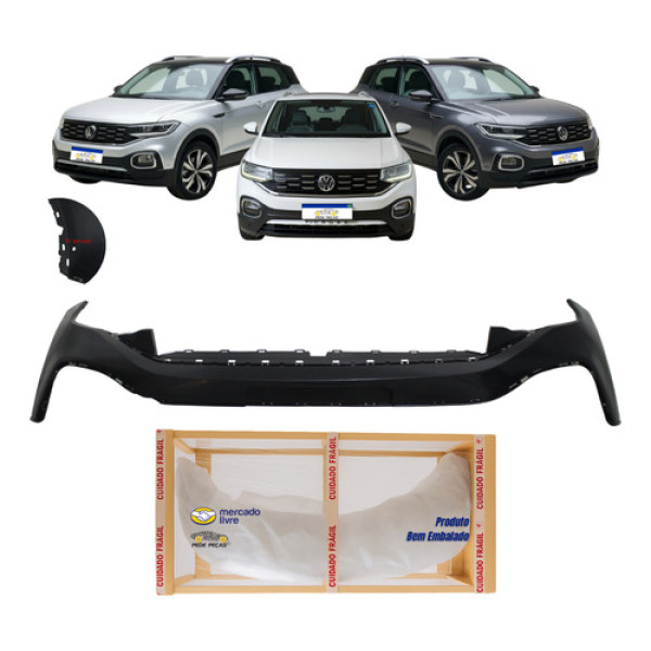 Parachoque Dianteiro Vw Tcross 2019 A 2024 Com Furo Sensor Preto