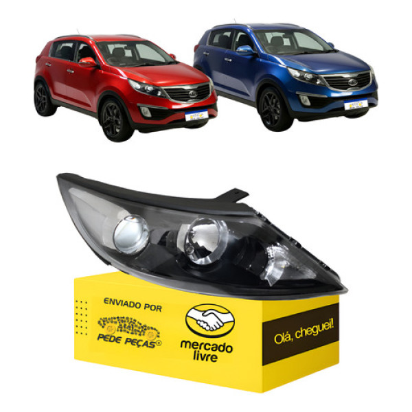 Farol Kia Sportage 2011 2012 2013 2014 2015 S/led Novo L.d Direito/passageiro