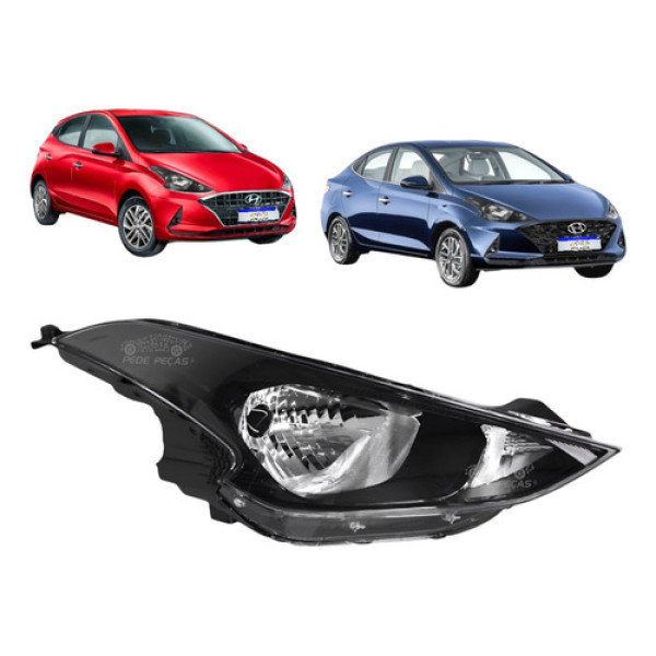 Farol Hyundai Hb20 Hb20s 2019 A 2022 Lado Direito