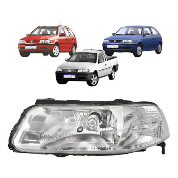 Farol Vw Gol Saveiro Parati G3 1999 A 2005 Foco Simples Le - Esquerdo/motorista