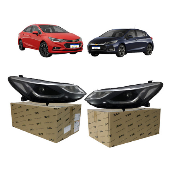 Farol Mascara Negra Gm Cruze 2017 2018 A 2020 Par Novo C/led Ambos Lados