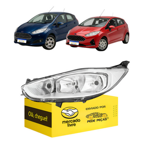 Farol Ford New Fiesta 2013 2014 2015 2016 A 2019 Cromado