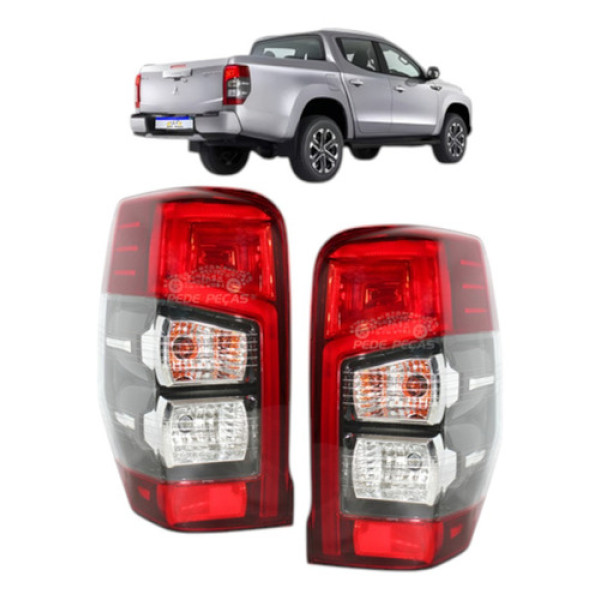 Par Lanterna Mitsubishi L200 2021 2022 A 2025 Com Led Novo Ambos Lados Vermelho