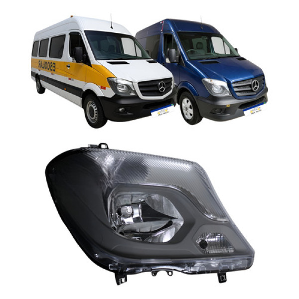 Farol Ld Mercedes Sprinter 2017 2018 2019 Elétrico C/motor Direito/passageiro