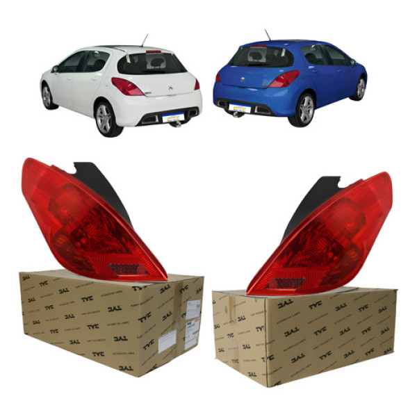 Sinaleira Traseira Peugeot 308 2011 A 2015 S/led Ambos Lados Ambos Lados Vermelho
