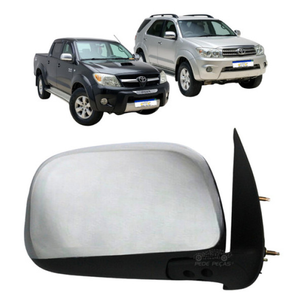 Retrovisor Manual Toyota Hilux Sw4 2006 2007 A 2015 Cromado