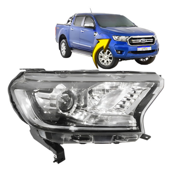 Farol Ford Ranger 2017 2018 2019 2020 2021 Lado Direito  Farol Ford Ranger 2017 2018 2019 2020 2021 Lado Direito