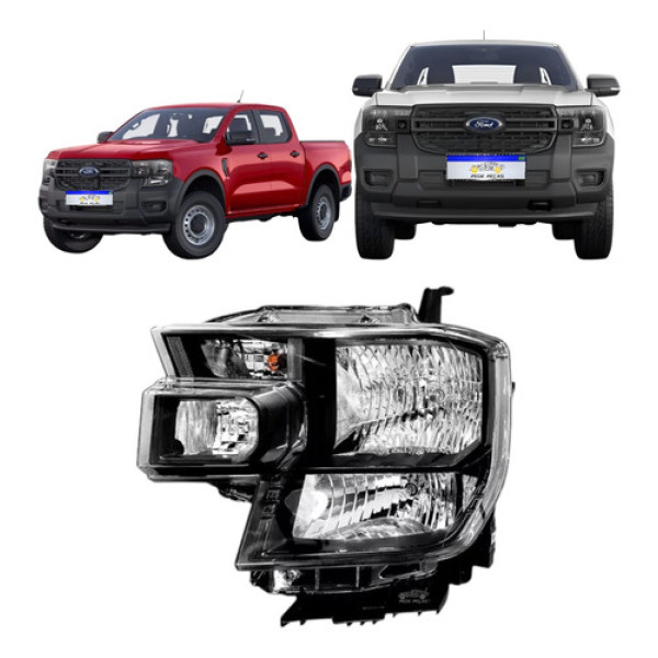 Farol Ford Ranger Xl 2023 2024 2025 2026 S/led Lado Esquerdo