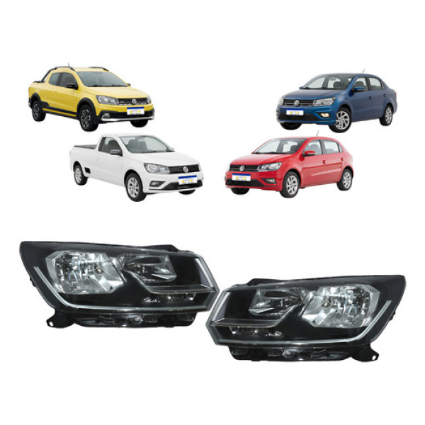 Par Farol Vw Gol Voyage G8 Saveiro G7 2017 2018 2019 A 2023 - Direito
