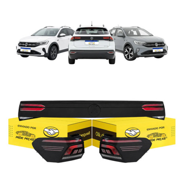 Jogo Lanternas Traseiras Vw Nivus 2020 21 22 23 24 25 2026 Ambos Lados Fume