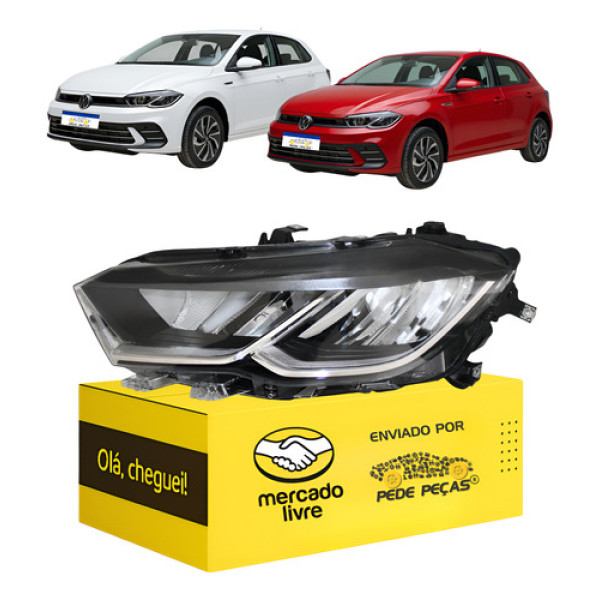Farol Esquerdo Vw Polo 2023 2024 2025 2026 Full Led Esquerdo/motorista