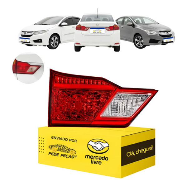 Sinaleira Traseira Tampa Esquerda Honda City 2015 2016 2017 Esquerdo/motorista Vermelho/cristal