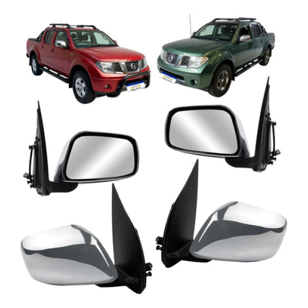 Retrovisor Nissan Frontier 2008 A 2016 Par Cromado Elétrico 