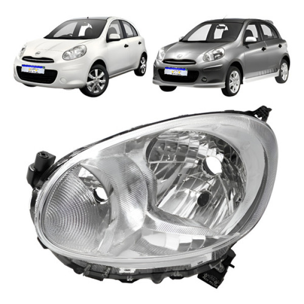 Farol Nissan March 2011 2012 2013 2014 Lado Esquerdo Novo Esquerdo/motorista