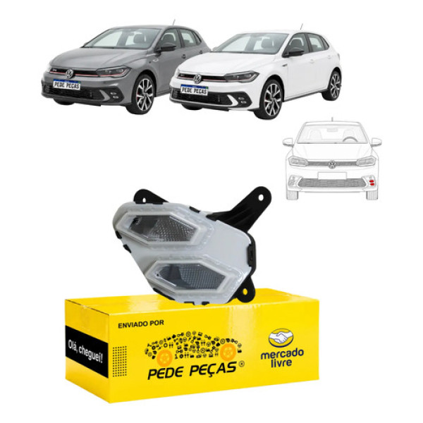 Farol Milha Auxiliar Vw Polo Gts 2023 2024 2025 Full Led Le Cristal