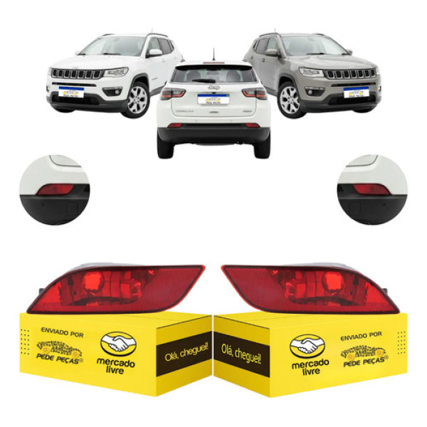 Par Refletor Parachoque Jeep Compass 2017 18 19 20 21 A 2026 Ambos Lados