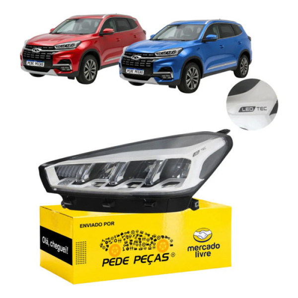 Farol Chery Tiggo 8 2020 2021 2022 A 2025 Novo Le Esquerdo/motorista